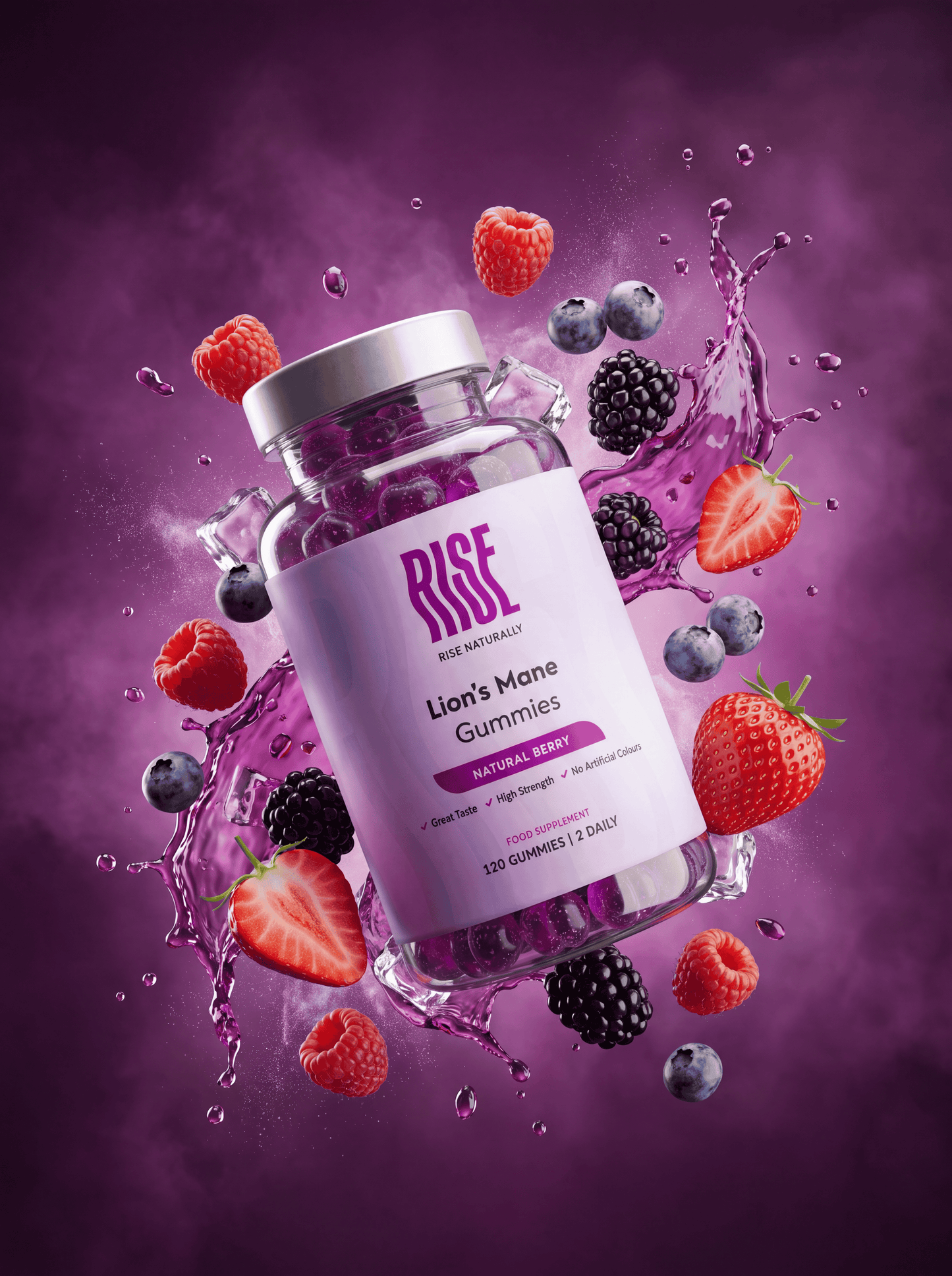 Lions Mane - 120 Natural Berry Flavour Gummies
