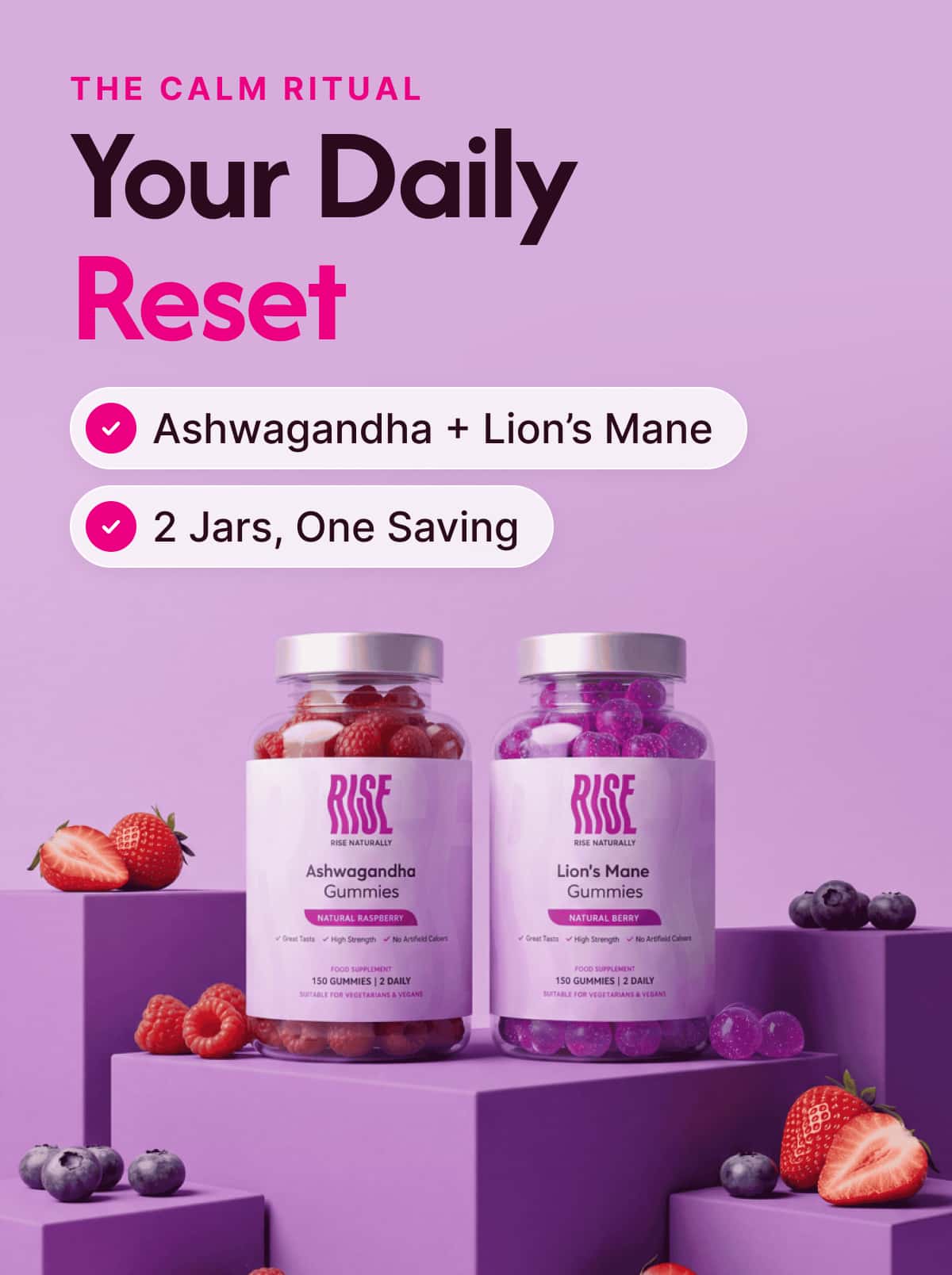 The Calm Ritual (Ashwagandha + Lion's Mane) - 60 Days · 83p A Day