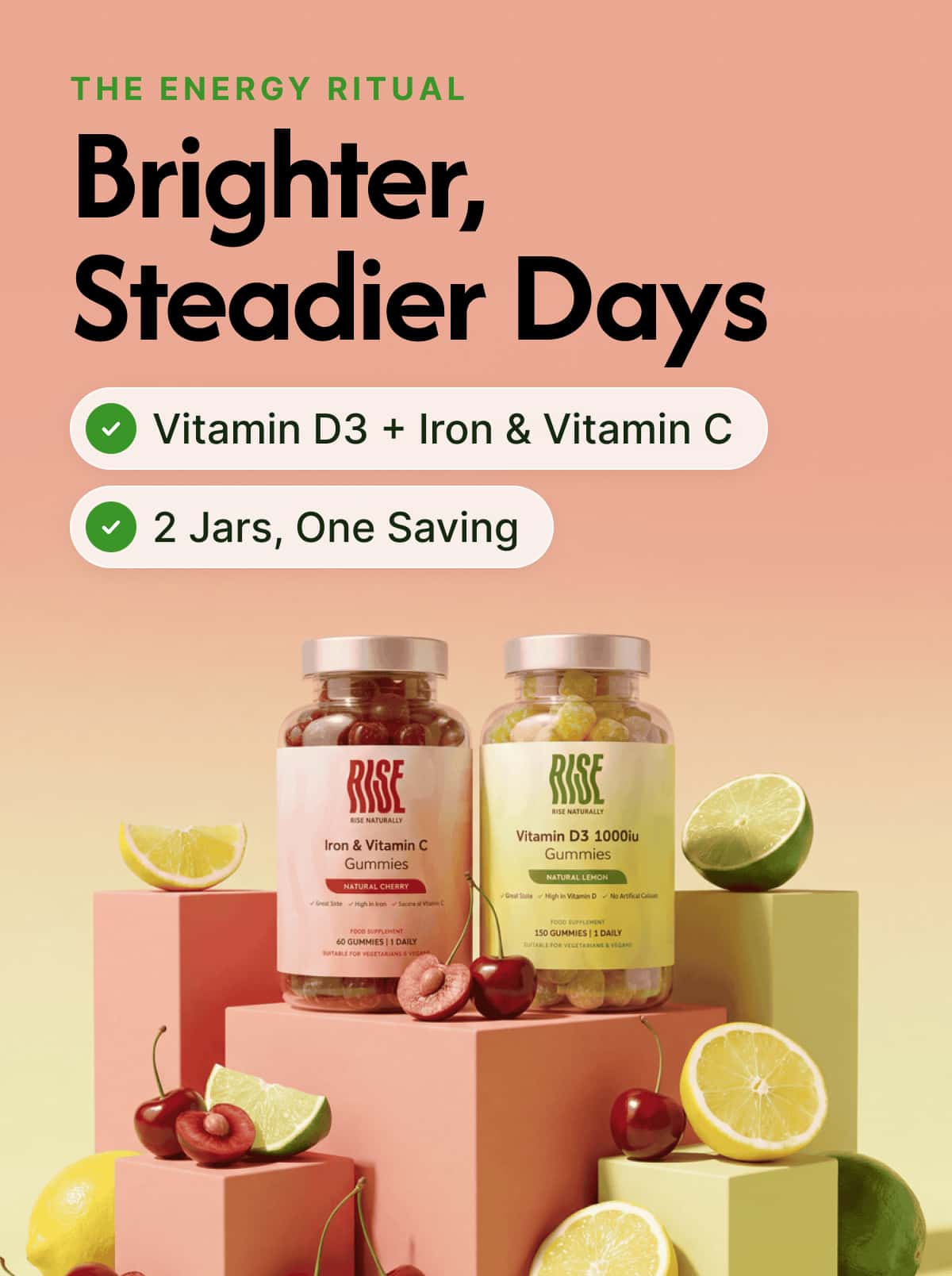 The Energy Ritual (Vitamin D3 + Iron & Vitamin C) - 60 Days · 48p A Day