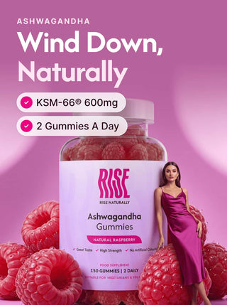 Ashwagandha 600mg - 150 Natural Raspberry Flavour Gummies (75 Days · 47p A Day)