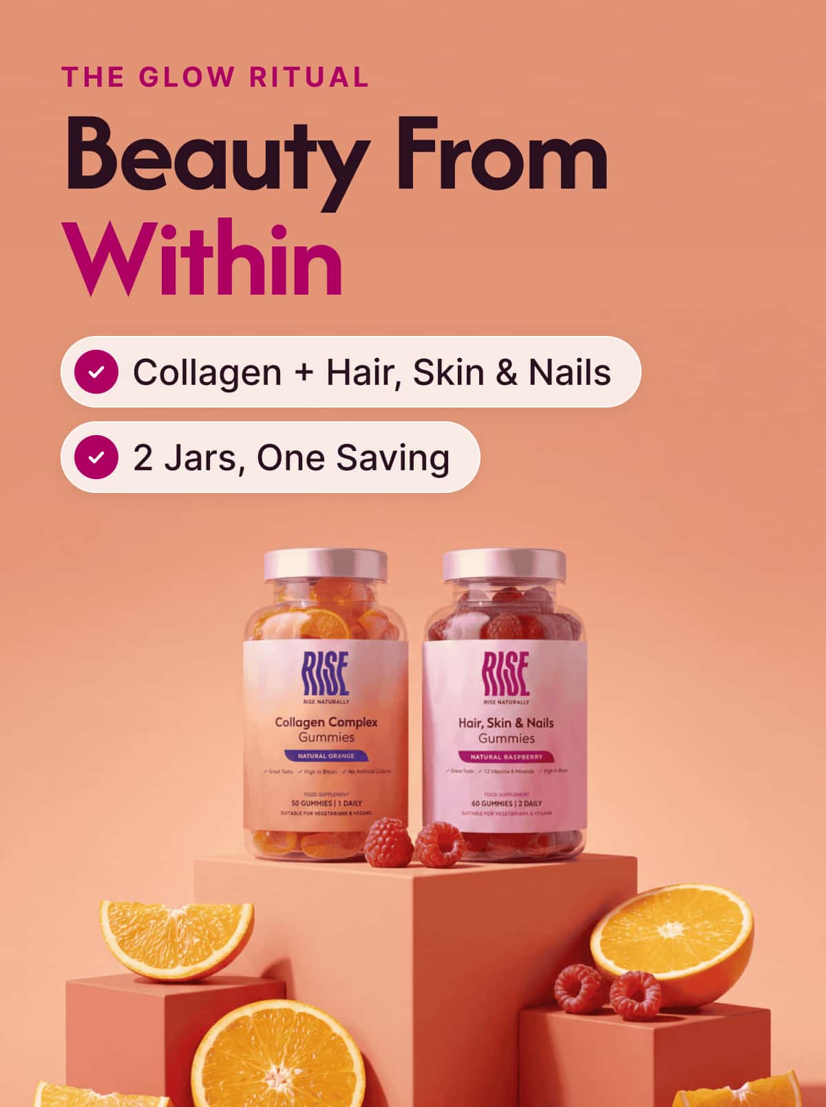 The Glow Ritual (Collagen Complex + Hair, Skin & Nails) - 30 Days · £1.10 A Day