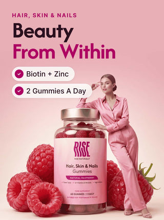 Hair Skin & Nails Complex - 60 Natural Raspberry Flavour Gummies (30 Days · 57p A Day)