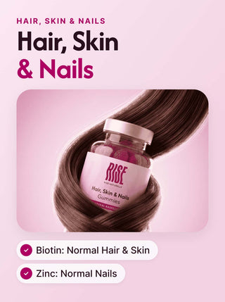 Hair Skin & Nails Complex - 60 Natural Raspberry Flavour Gummies (30 Days · 57p A Day)