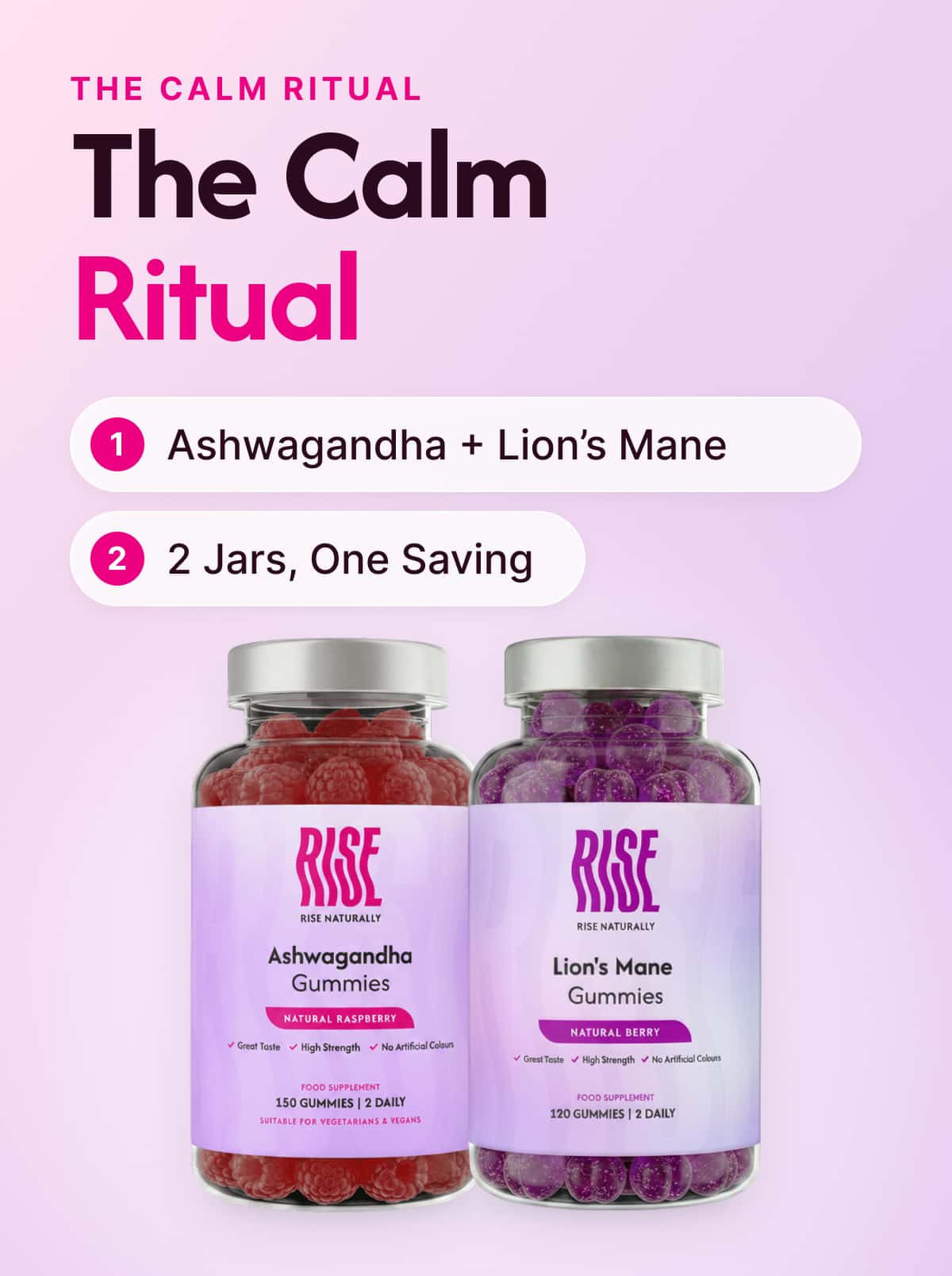 The Calm Ritual (Ashwagandha + Lion's Mane) - 60 Days · 83p A Day