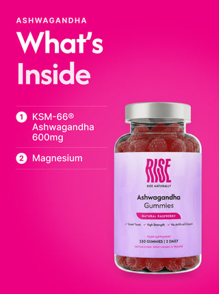 Ashwagandha 600mg - 150 Natural Raspberry Flavour Gummies (75 Days · 47p A Day)