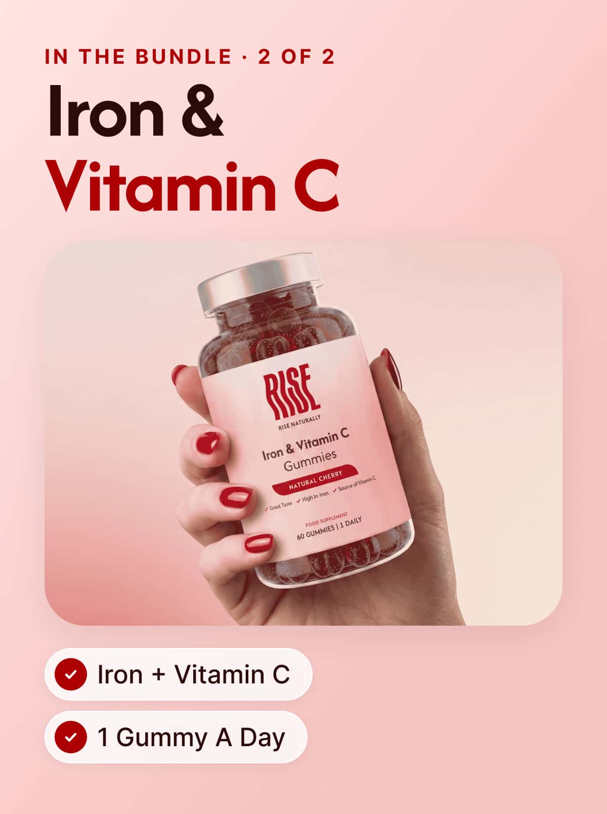 The Energy Ritual (Vitamin D3 + Iron & Vitamin C) - 60 Days · 48p A Day