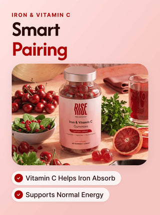 Iron & Vitamin C - 60 Natural Cherry Flavour Gummies (60 Days · 30p A Day)