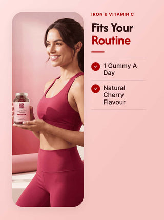 Iron & Vitamin C - 60 Natural Cherry Flavour Gummies (60 Days · 30p A Day)
