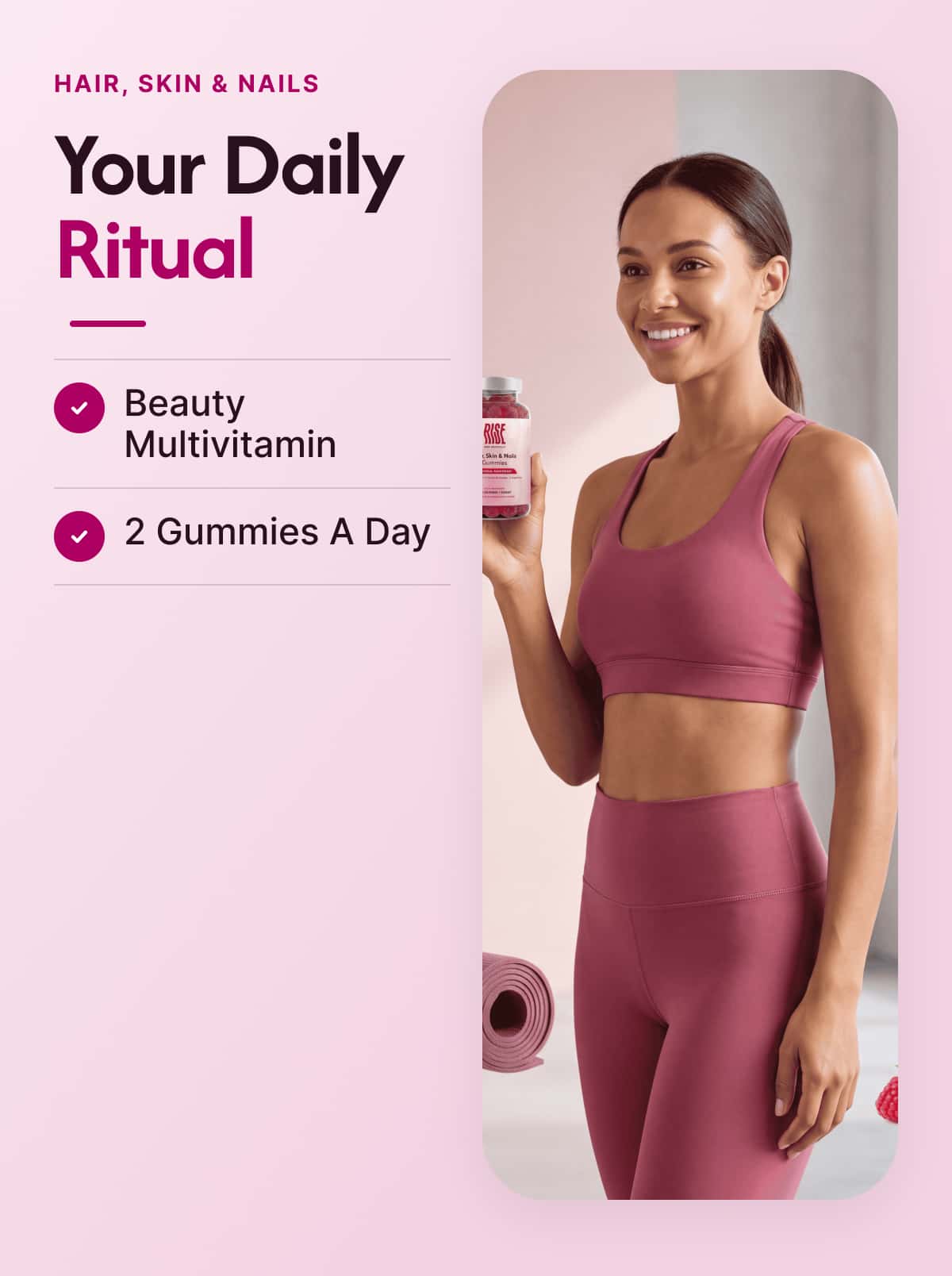 Hair Skin & Nails Complex - 60 Natural Raspberry Flavour Gummies (30 Days · 57p A Day)
