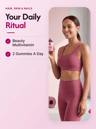 Hair Skin & Nails Complex - 60 Natural Raspberry Flavour Gummies (30 Days · 57p A Day)