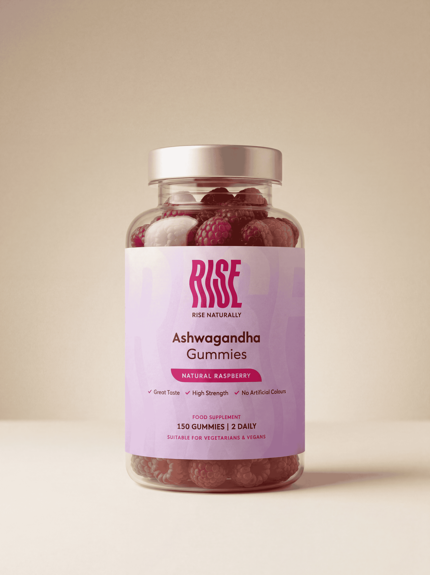 Ashwagandha 600mg - 150 Natural Raspberry Flavour Gummies
