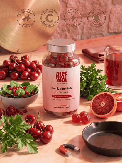Iron & Vitamin C - 60 Natural Cherry Flavour Gummies