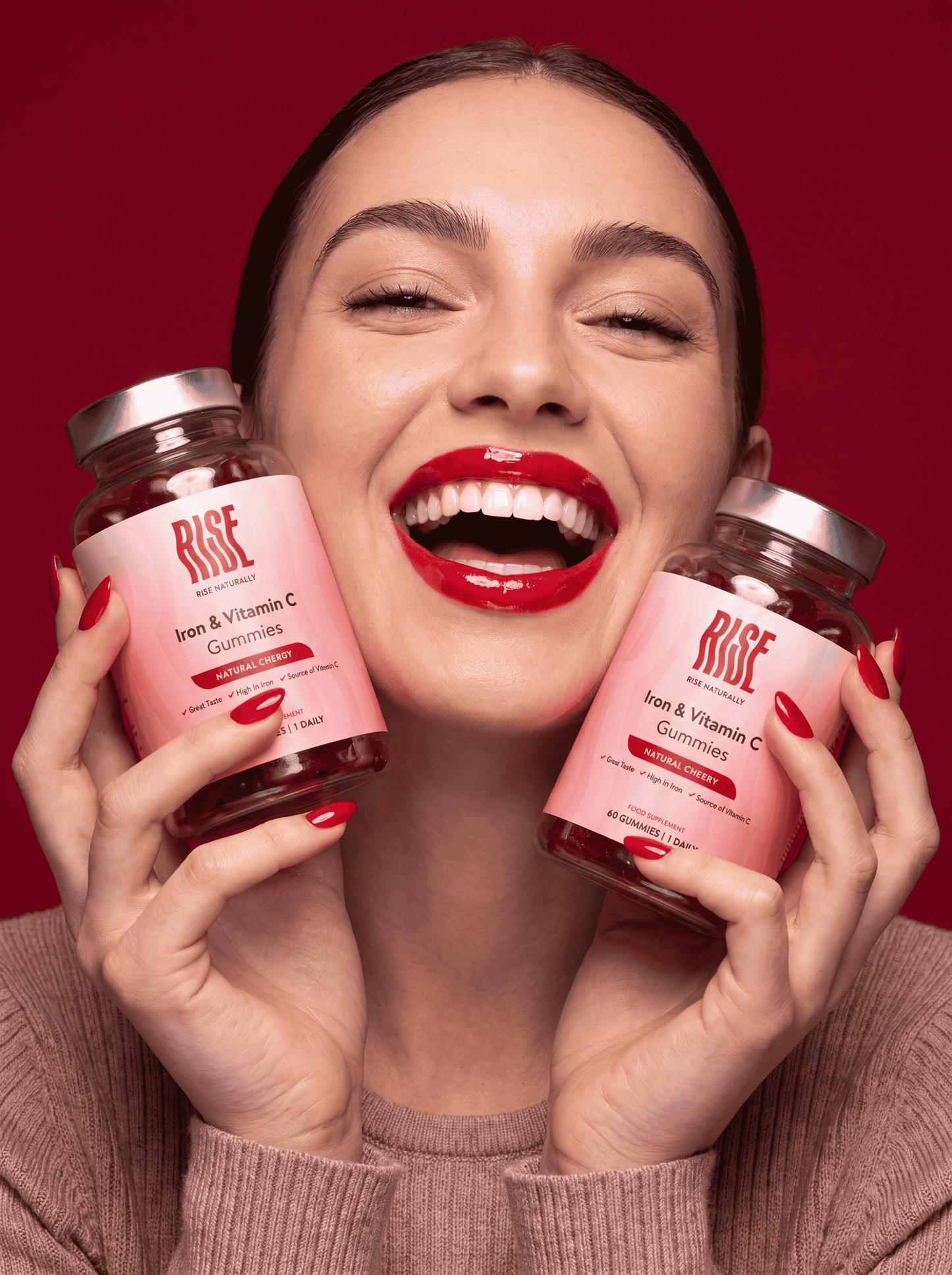 Iron & Vitamin C - 60 Natural Cherry Flavour Gummies