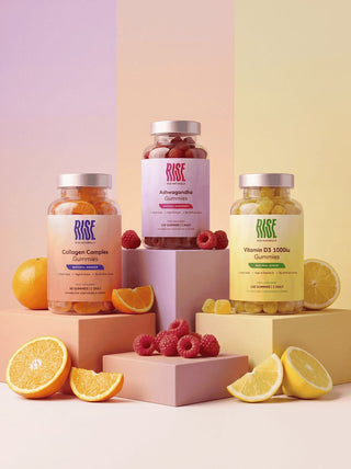 The Full RISE (Ashwagandha + Collagen + Vitamin D3) - Up To 75 Days · 85p A Day