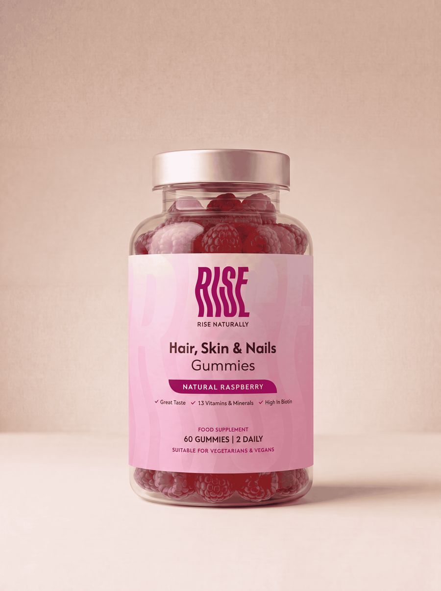 Hair Skin & Nails Complex - 60 Natural Raspberry Flavour Gummies (30 Days · 57p A Day)